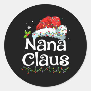 nana claus shirt christmas pajama-familjmatchning runt klistermärke