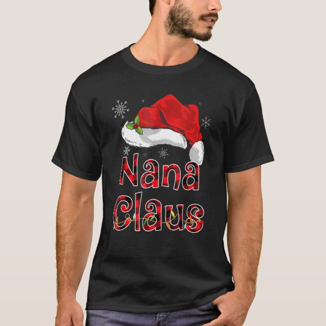 Nana Claus Shirt Santa Hat Red Buffalo Play Chris T Shirt (Framsida)