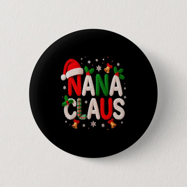Nana Claus Tomte Virka & Sticka Kärlek Knapp (Framsida)