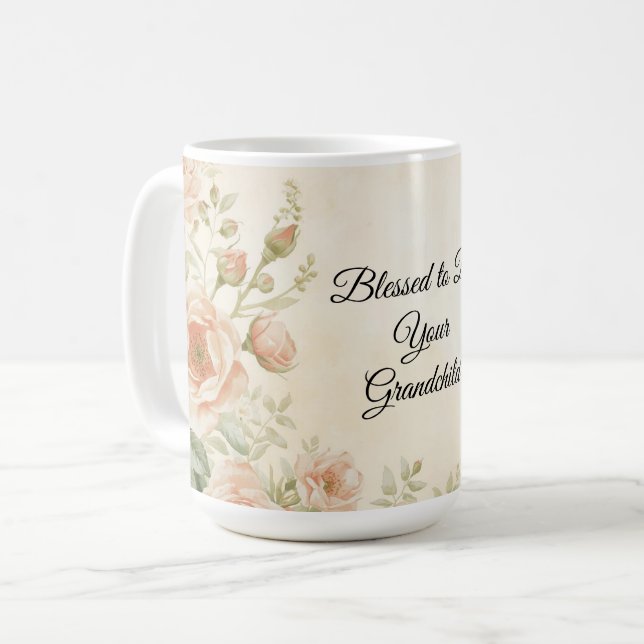 Nana Coffee Floral Grandma Gift Kaffemugg (Framsida vänster)
