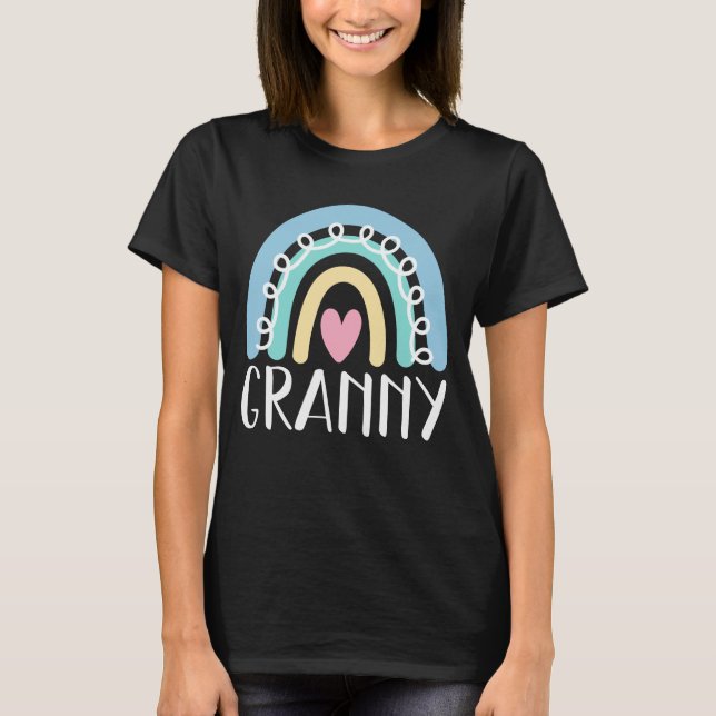 Nana Cute Grandma Family Matching Rainbow T Shirt (Framsida)