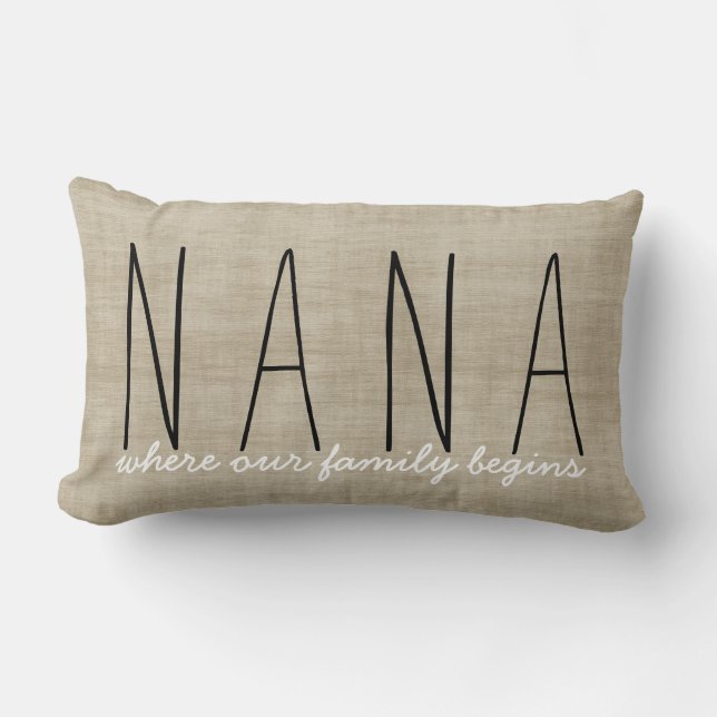 Nana.. där familjen börjar mormor Pillow Lumbarkudde (Framsida)