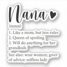 Nana Definition, Gift for Grandma Grandmor
