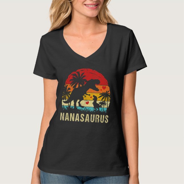 Nana Dinosaur Kid Nana Saurus 2022 T Shirt (Framsida)
