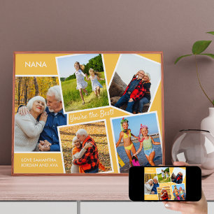 Nana Du är de bästa 5 Photo Collage Grandparent Poster