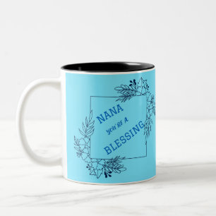 NANA DU ÄR EN BLESSING MORS DAG Två-Tonad MUGG