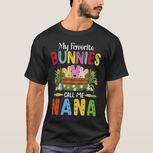 Nana Easter Bunny Happy Easter Day Grandma Mom T Shirt (Framsida)