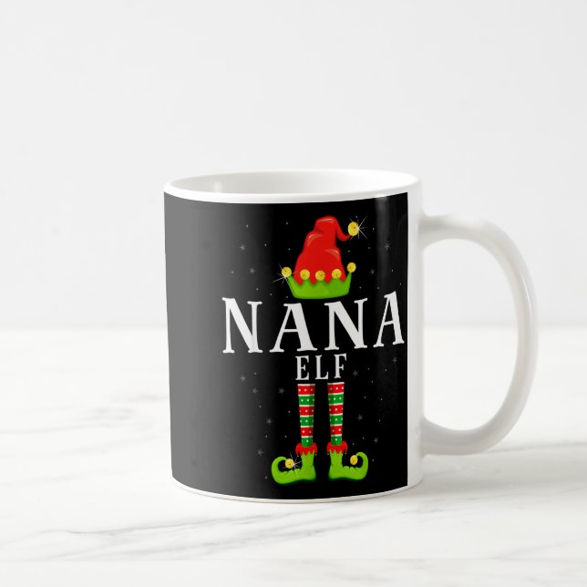 Nana Elf Christmas Matching Xmas Pajama  Kaffemugg (Höger)