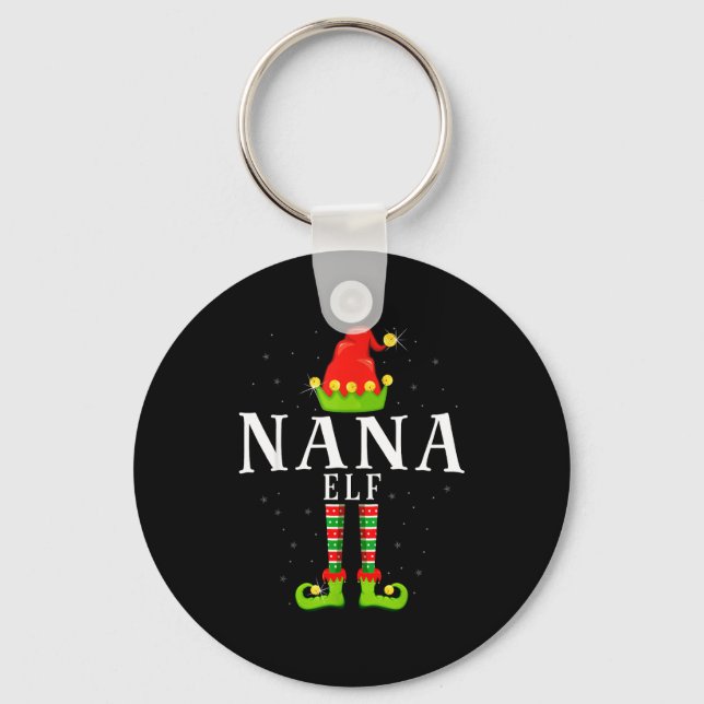 Nana Elf Christmas Matching Xmas Pajama  Nyckelring (Framsida)
