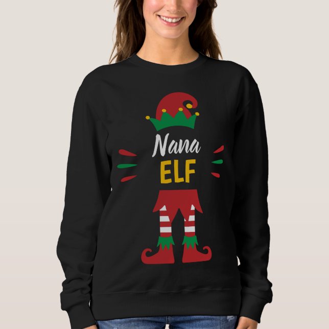 Nana Elf | Matchande jul för familjen T Shirt (Framsida)