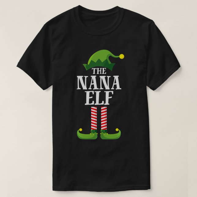 Nana Elf Matching Family Group jul Party T Shirt (Design framsida)
