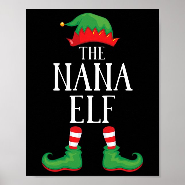 Nana Elf Matching Group Julafton Funny Family Chri Poster (Framsidan)