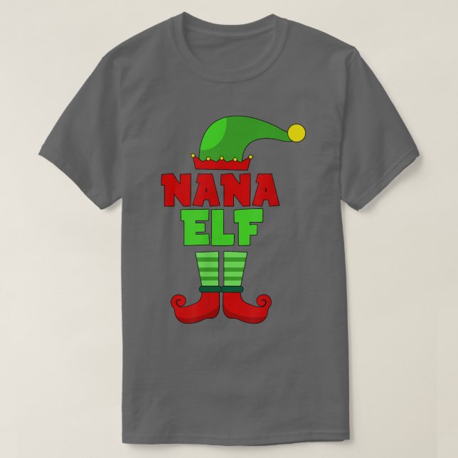 Nana Elf T   Funny Holiday Christmas Gift Tee  (Design framsida)