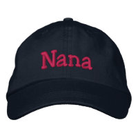 Nana Embroized Baseball Cap Navy Shock rosa
