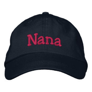 Nana Embroized Baseball Cap Navy Shock rosa Broderad Keps