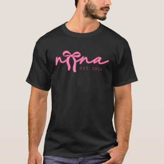 Nana Est 2025 Groovy Rosa Coquette Bow Lycklig Mot T Shirt