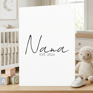 Nana EST-årsmeddelande Elegant skriptdesign Kort