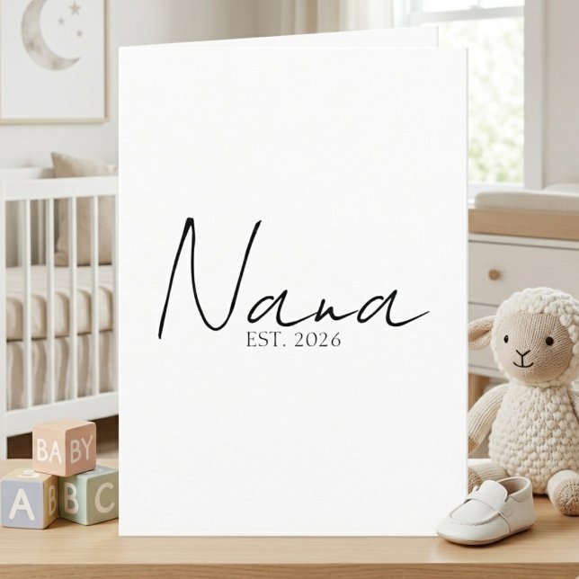 Nana EST-årsmeddelande Elegant skriptdesign Kort (Skapare uppladdad)