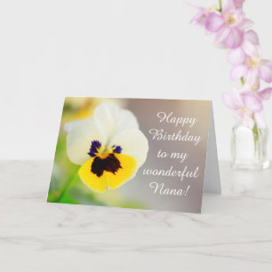 Nana, farmor Pansy Birthday Kort