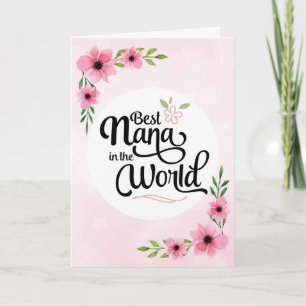 Nana födelsedag - bäst Nana i världen w/Flowers Kort