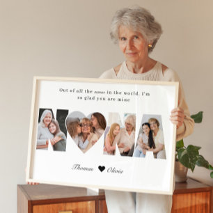 Nana Fotokollage Minnessak för Mormor från Barnbar Poster