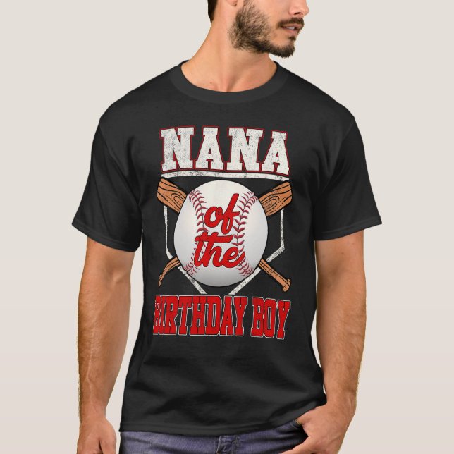 Nana från Birthday Boy Baseball Baseball T Shirt (Framsida)