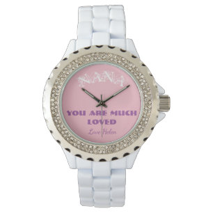 Nana Gift for Grandma Script Namn Girly Coola Armbandsur