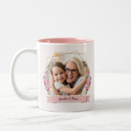 Nana Gift Mors dag Photo Grandchild Två-Tonad Mugg