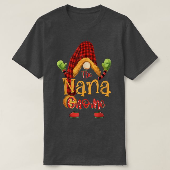 Nana gnome christmas pajamas passande familjegrupp t shirt (Design framsida)