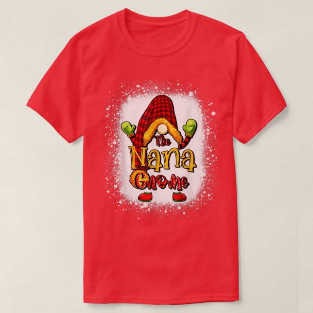 Nana gnome christmas pajamas passande familjegrupp t shirt (Design framsida)