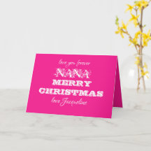 Nana God jul Personlig Namn Cute Rosa