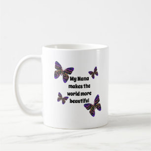 Nana gör världsvackra färgade fjärilar kaffemugg