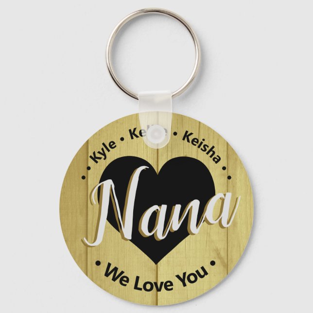 Nana Grand Children Personlig Namn Vi Kärlek You K Nyckelring (Framsida)