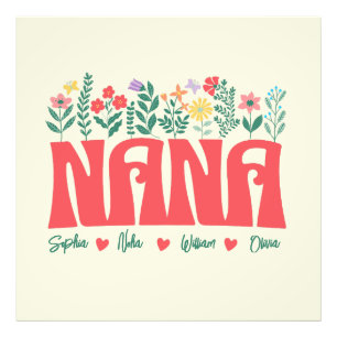 NANA GRANDMA GRANDMOTHER GRANNY -Customize it Fototryck