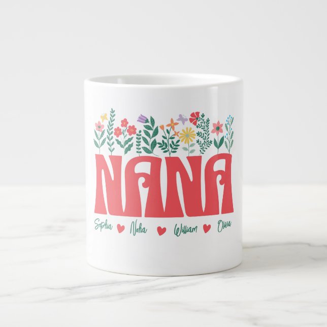 NANA GRANDMA GRANDMOTHER GRANNY -Customize it Jumbo Mugg (Framsidan)