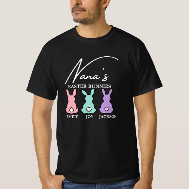 Nana/Grandma/Mimi Anpassade Påskhare Tshirt T Shirt (Framsida)