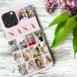 Nana Guld Flower Brev 14 Lodrät Photo Collage<br><div class="desc">Fantastisk fotogåva till din nana. Utformningen har blommigt brev för "nana" som trycks i guld och dekoreras med rosa liljeblommor. Fotomallen har konfigurerats så att du kan lägga till 14 av dina favoritfoton, som alla visas i lodrät porträtt-format. Den här rutnätsfotosamlingen i stil ligger på rosa färg, som du gärna...</div>