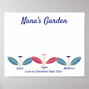 Nana Handprint-avtrycksmodell, DIY Art-mall Poster