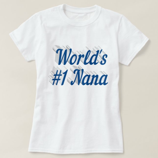 Nana Havsblå text Mors dag T Shirt (Design framsida)