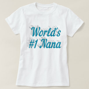 Nana himlar blå text T-Shirt