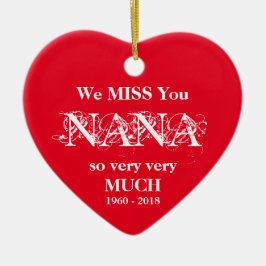 NANA i Loving Memory Personlig Family Namn Julgransprydnad Keramik
