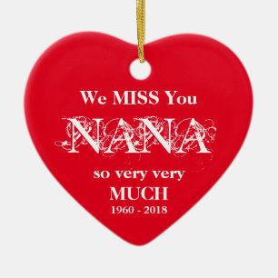 NANA i Loving Memory Personlig Family Namn Julgransprydnad Keramik