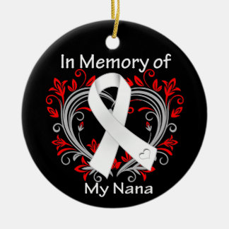 Nana - i minnet Lung Cancer Heart Julgransprydnad Keramik