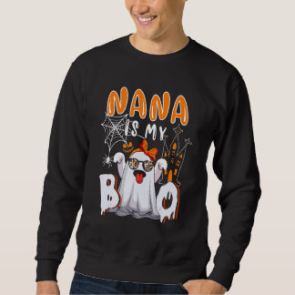 Nana Is My Boo Halloween Boo Ghost Sunglasses  Fam Lång Ärmad Tröja