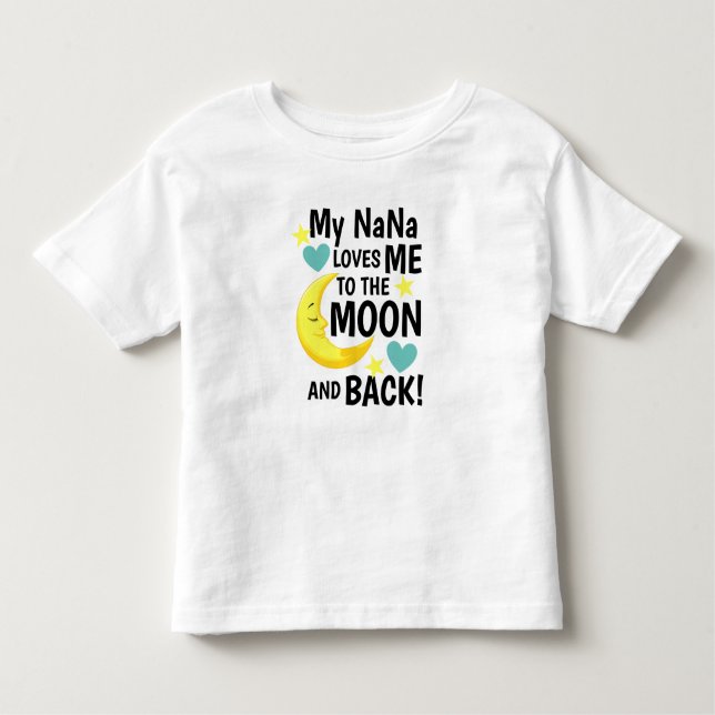 NaNa Kärlek Jag till Måne och bak Baby T-Shirt (Framsida)