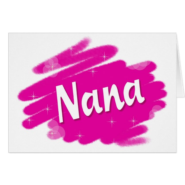 Nana Kärlek Rosa Hälsningskort (Framsidan Horizontal)