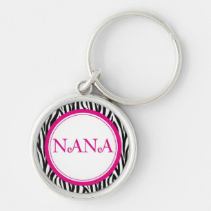 Nana Keychain - sebrastil Rund Silverfärgad Nyckelring