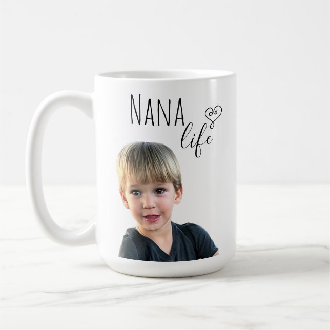 Nana Life Customize Photo Grandmor Kaffemugg (Vänster)