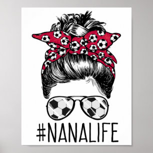 Nana Life Fotboll Mormor Mors Dag Röra Bunt Kvinn Poster