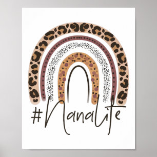 Nana Life Grandma Cheetah Leopard Kvinnor jul Poster